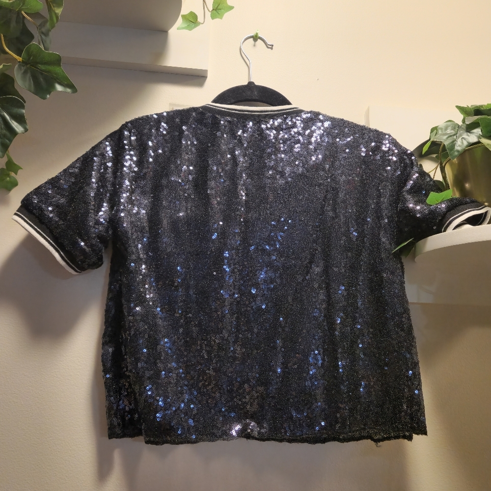Sequin New York Shirt - Black and Gold - Picture 2 of 2